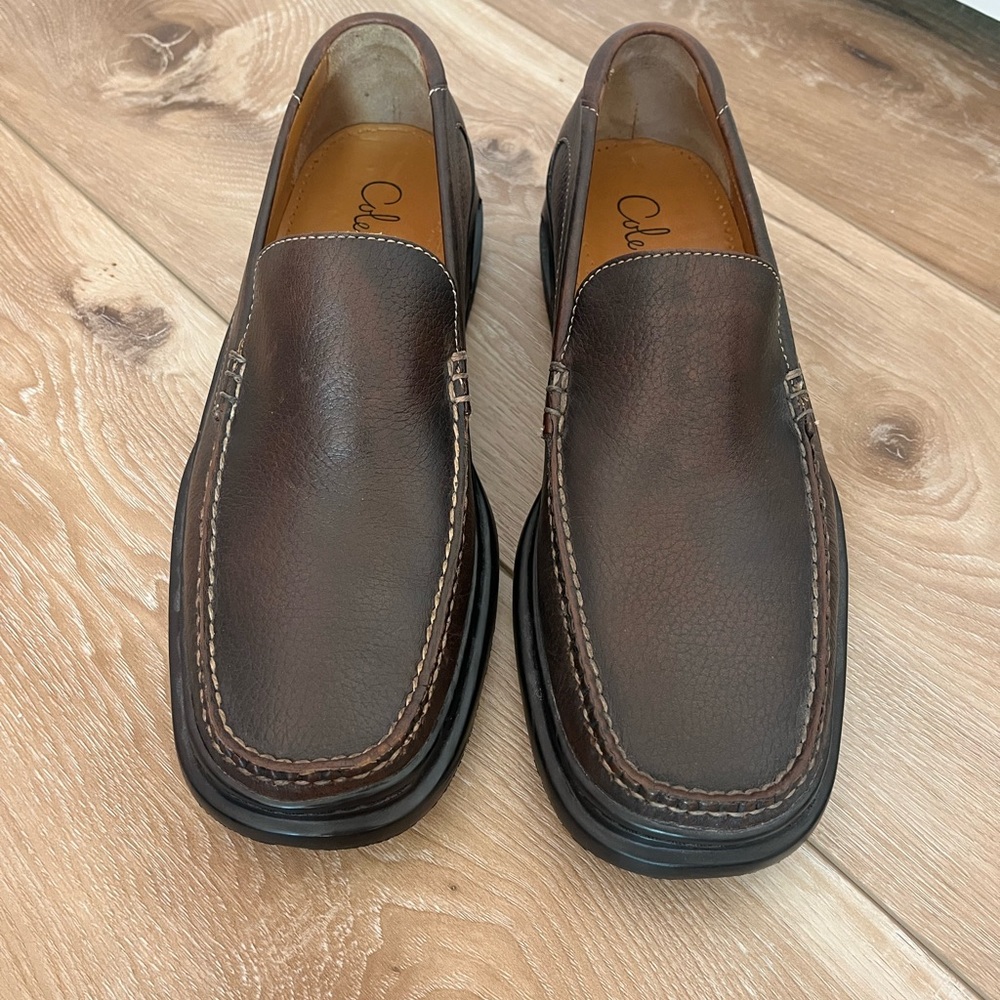 Cole Haan Men's Dark Brown Leather Slip-On Loafers